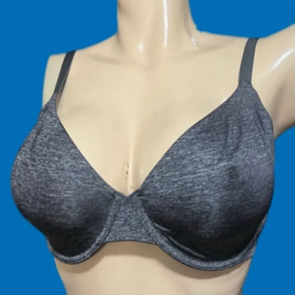 Victoria’s Secret Unlined Semi Demi Supersoft Satin bra marled gray 38DD